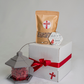 A Cardinal themed sympathy gift  box based on the qoute when cardinals appear angels are near. Come with a bird feeder, bird seed, a Cardinal qoute wooden ornament. Sympathy gift for people grieving 
