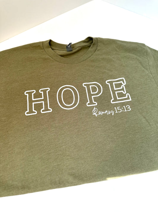 HOPE shirt- OLIVE GREEN